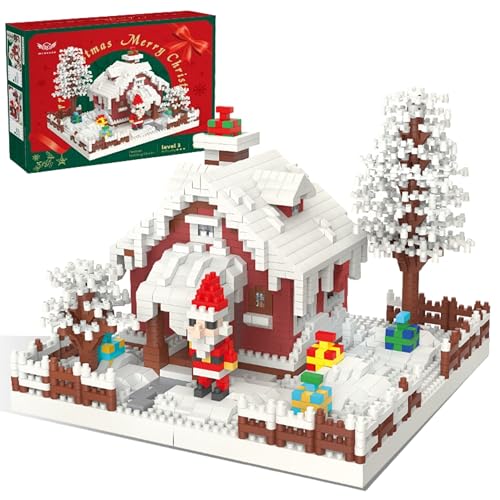 VizBrou Großes Weihnachtscottage Bausteine Bausatz, 2309 Mini-Steine Winterferien Modellbausatz mit Weihnachtsmann, verschneiten Bäumen, festliches Winter-Szene-Bauspielzeug für Kinder & Erwachsene VizBrou Großes Weihnachtscottage Bausteine Bausatz, 2309 Mini-Steine Winterferien Modellbausatz mit Weihnachtsmann, verschneiten Bäumen, festliches Winter-Szene-Bauspielzeug für Kinder & Erwachsene von VizBrou