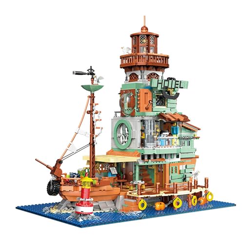 VizBrou Hafen Hotel Bausteine Bausatz, 2142 Teile Mini-Steine Architektur Haus Modell Spielzeug für Erwachsene, Kreatives Spiel, mit Minifiguren und Zubehör, Geschenk für Jungen und Mädchen VizBrou Hafen Hotel Bausteine Bausatz, 2142 Teile Mini-Steine Architektur Haus Modell Spielzeug für Erwachsene, Kreatives Spiel, mit Minifiguren und Zubehör, Geschenk für Jungen und Mädchen von VizBrou
