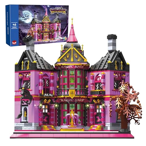 VizBrou Halloween Magischer Laden Bausteine Bausatz, 1366 Mikro-Bausteine Spukiger Hexenladen Bausatz für Erwachsene, DIY Geister-Architektur Modell, Geschenk für Kinder ab 6 Jahren von VizBrou