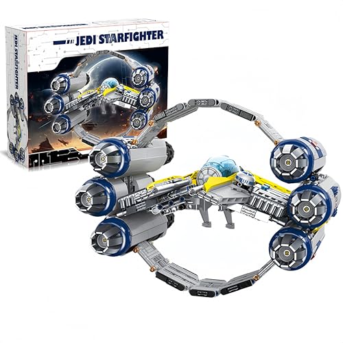 VizBrou JJ9125 Raum Kriegsschiff Bausteine Bausatz, 1896 Teile STEM Weltraumjäger Konstruktions Spielzeug, Lernspielzeug für Jungen, Mädchen und Erwachsene ab 6 Jahren, DIY Geschenkidee von VizBrou