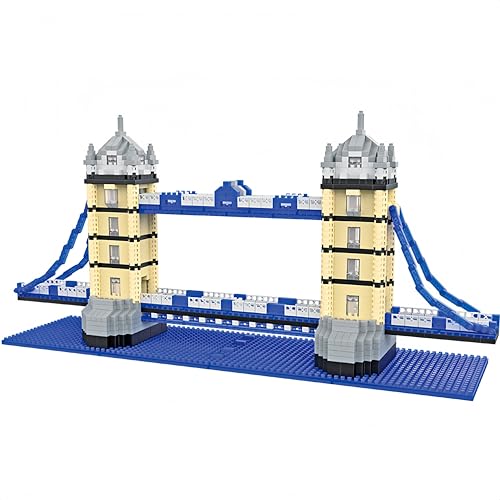 VizBrou London Bridge Baustein-Set, 1600+ Teile 3D Modell aus berühmter Wahrzeichen-Serie, Architekturmodell für Kinder und Erwachsene, kreatives Geschenk für Geschichts- und Architektur-Fans von VizBrou