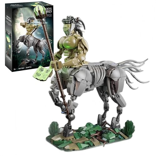 VizBrou Magischer Zentaur Bausteine Bausatz, 1268 Teile Mechanisches Fabeltier der Zauberwelt, Sammelbares Modell Spielzeug, Kreatives Geschenk für Jungen und Mädchen, Kompatibel mit gängigen Marken von VizBrou