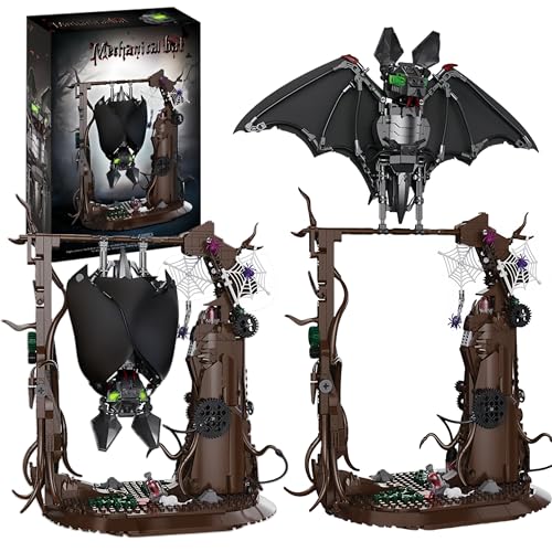 VizBrou Mechanischer Fledermaus Bausteine Bausatz, Roboter zum Selberbauen Klemmbausteine Tier Modell Spielzeug, Geschenk für Kinder & Erwachsene, Kompatibel, 1018 Teile von VizBrou