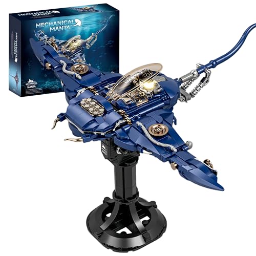 VizBrou Mechanischer Manta Rochen Baustein Spielzeug, Roboter Meerestier Bausatz Pädagogisches Ozean Tier Modell, Geschenk für Kinder & Erwachsene, Kompatibel, 689 Teile VizBrou Mechanischer Manta Rochen Baustein Spielzeug, Roboter Meerestier Bausatz Pädagogisches Ozean Tier Modell, Geschenk für Kinder & Erwachsene, Kompatibel, 689 Teile von VizBrou