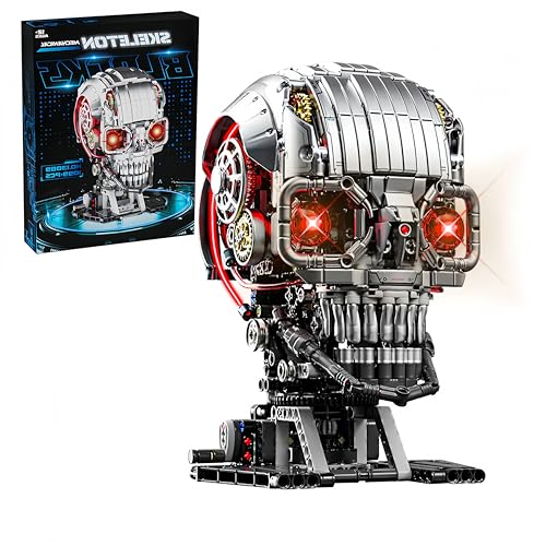 VizBrou Mechanischer Totenkopf Bausteine Bausatz, 1099 Teile Leuchtendes Schädel Modell aus Technic Bausteinen, STEM Skelett Konstruktions Spielzeug, Geschenkideen für Kinder und Erwachsene VizBrou Mechanischer Totenkopf Bausteine Bausatz, 1099 Teile Leuchtendes Schädel Modell aus Technic Bausteinen, STEM Skelett Konstruktions Spielzeug, Geschenkideen für Kinder und Erwachsene von VizBrou