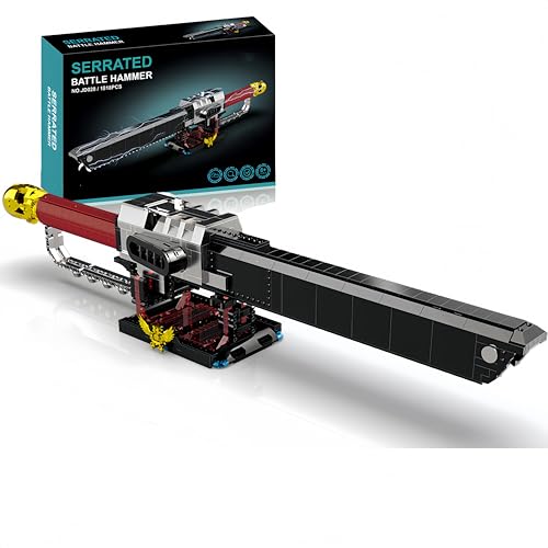 VizBrou Mechanisches Kettensägeschwert & Kampfhämmer Baustein Spielzeug, Roboter-Waffen Modellbausatz, Kreatives Geschenk für Jugendliche & Erwachsene, Kompatibel, 1818 Teile von VizBrou