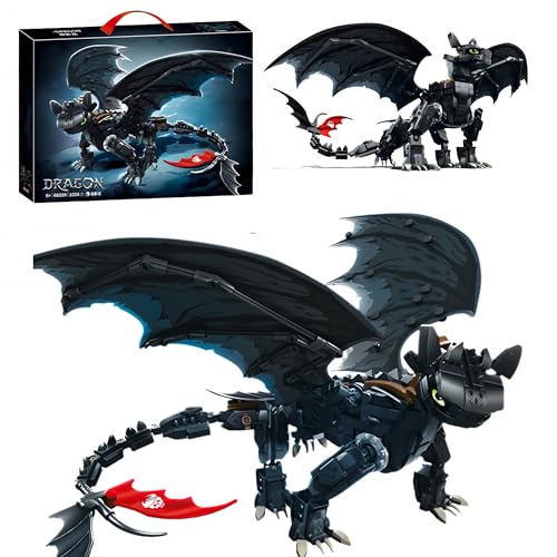 VizBrou Nachtschatten-Drache Bausatz – Fantasie Schwarzer Drache Modell, MOC Traumdrachen Konstruktionsspielzeug aus Film & Fantasie, Kreatives Geschenk für Kinder, Erwachsene und Sammler, 1026 Teile VizBrou Nachtschatten-Drache Bausatz – Fantasie Schwarzer Drache Modell, MOC Traumdrachen Konstruktionsspielzeug aus Film & Fantasie, Kreatives Geschenk für Kinder, Erwachsene und Sammler, 1026 Teile von VizBrou