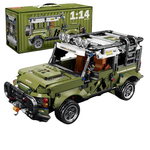 VizBrou Offroad Bausteine Bausatz, Geländewagen Technik Klemmbausteine, Geschwindigkeit Meister Geländewagen Spielzeug Home Office Dekoration Geschenke für Jungen, Kinder, Erwachsene, Grün von VizBrou