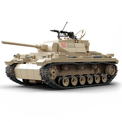 VizBrou Panzer III AUSF. L Tank Bausteine Bausatz, Armee Militär Sammelstück WWII Gepanzertes Fahrzeug Modellspielzeug für Geschichtsfreunde, Kreatives Geschenk für Kinder ab 6 Jahren, 959 Teile von VizBrou