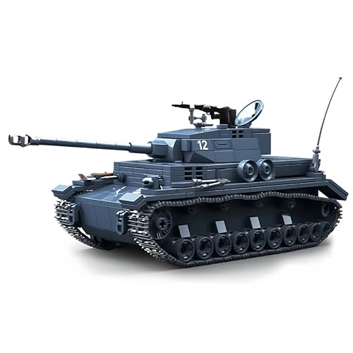 VizBrou Panzer IV AUSF. G Tank Bausteine Bausatz, Armee Militär Sammelstück WWII Gepanzertes Fahrzeug Modellspielzeug für Geschichtsfreunde, Kreatives Geschenk für Kinder ab 6 Jahren, 985 Teile von VizBrou