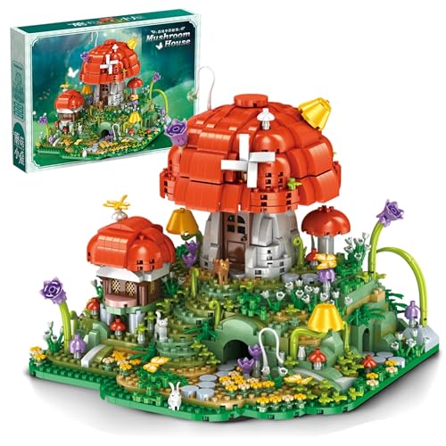 VizBrou Pilzhaus Bausteine Set, 2789 Teile Dorf Waldhaus Sammlungs-Spielzeug zur Wohnungsdekoration, Pflanzen und Blumen Baukasten Modell für Erwachsene, Jungen und Mädchen ab 6 Jahren VizBrou Pilzhaus Bausteine Set, 2789 Teile Dorf Waldhaus Sammlungs-Spielzeug zur Wohnungsdekoration, Pflanzen und Blumen Baukasten Modell für Erwachsene, Jungen und Mädchen ab 6 Jahren von VizBrou