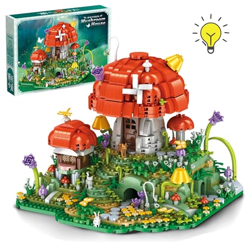 VizBrou Pilzhaus Bausteine Set, 2789 Teile Dorf Waldhaus Sammlungs-Spielzeug zur Wohnungsdekoration Und licht, Pflanzen und Blumen Baukasten Modell für Erwachsene, Jungen und Mädchen ab 6 Jahren VizBrou Pilzhaus Bausteine Set, 2789 Teile Dorf Waldhaus Sammlungs-Spielzeug zur Wohnungsdekoration Und licht, Pflanzen und Blumen Baukasten Modell für Erwachsene, Jungen und Mädchen ab 6 Jahren von VizBrou