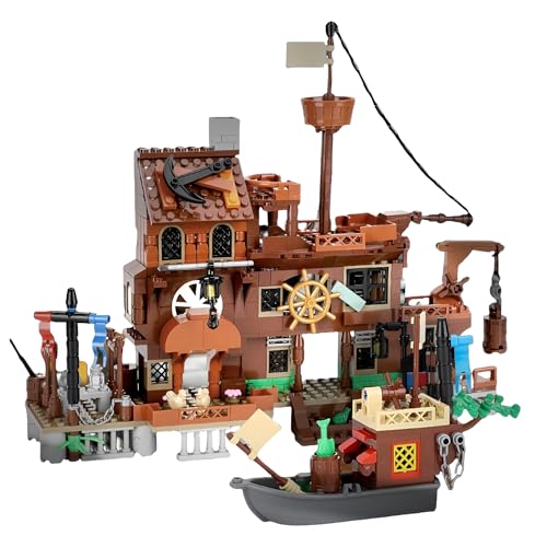 VizBrou Piraten Schiff Bausteine Bausatz, Boot Modell Spielzeug Haus Klemmbausteine, Mittelalterliches Piratenhaus Bausteinset für Kinder, Mädchen, Jungen, ab 6 Jahren, 560 Teile VizBrou Piraten Schiff Bausteine Bausatz, Boot Modell Spielzeug Haus Klemmbausteine, Mittelalterliches Piratenhaus Bausteinset für Kinder, Mädchen, Jungen, ab 6 Jahren, 560 Teile von VizBrou