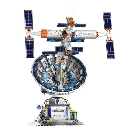 VizBrou Radioteleskop Bausteine Bausatz, Astronomie Lernspielzeug mit Verstellbarer Schüssel, Raumfahrt Entdeckungsmodell, STEM Wissenschaftsbausatz für Kinder und Erwachsene ab 6 Jahren 1053 Teile von VizBrou