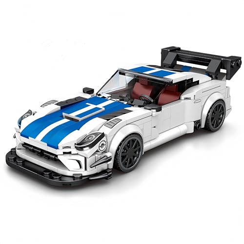 VizBrou Rennwagen Bausteine Bausatz, 394 Teile Technik Supercar Modell zum Ausstellen, Speed Champion Sportwagen Konstruktions Spielzeug für Erwachsene und Jungen ab 6 Jahren von VizBrou