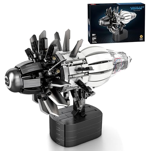 VizBrou Rise Mechanisches Flugzeug-Motor Baukasten Set, Mechanik Konstruktions Spielzeug offener Lüfter Design, STEM Bildungs & Ausstellungsset für Jugendliche und Erwachsene ab 6 Jahren 1351 Teile von VizBrou