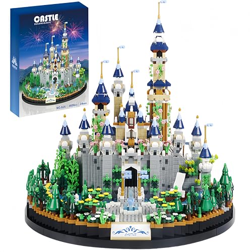 VizBrou Schloss Bausteine Bausatz, 3600 Teile Mittelalterliches Märchenschloss Modell Spielzeug, Sammelbare Mini Bausteine Prinzessin Fantasie Modell, Kreatives Geschenk für Mädchen und Frauen von VizBrou