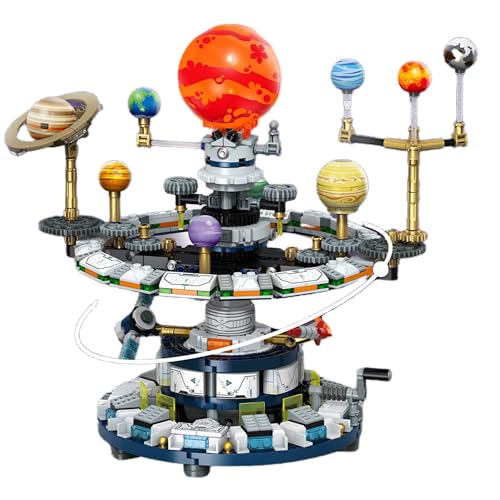 VizBrou Sonnensystem Bausteine Bausatz, Weltraum Planeten Modellbausatz mit Raumfähre, Lernspielzeug für Kinder und Erwachsene, STEM Astronomie Konstruktionsspielzeug ab 6 Jahren 964 Teile von VizBrou