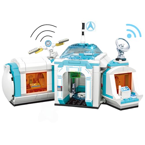 VizBrou Space Edition Southern Gate Research Base Bausteine Bausatz, 351 Teile, Sci-Fi Erkundungsstationsmodell, STEM-Bausatz für Kinder & Erwachsene, kreatives Weltraumspielzeug von VizBrou