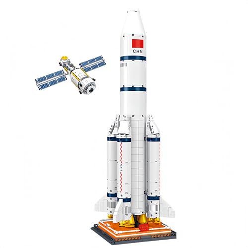 VizBrou Space Shuttle Bausteine Bausatz, 1403 Teile Erforschungs-STEM Raumfahrt Raketen Lernmodell Modell Spielzeug mit Rakete & Startvorrichtung für Jungen, Mädchen & Erwachsene von 6-12 Jahren von VizBrou