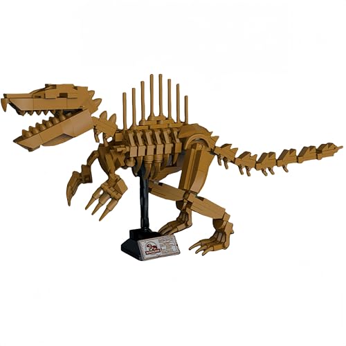 VizBrou Spinosaurus Dinosaurier-Skelett Bausteine Set, Jurassic Urzeit Dino Skelett Knochen Konstruktionsbausatz, Tier-Fossil Modellspielzeug für Jungen, Kinder und Erwachsene, 321 Teile von VizBrou