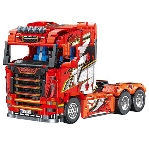 VizBrou Sportwagen LKW Bausteine Bausatz, 2105 Teile Scania Sattelzug Modell Set, MOC Auto Klemmbausteine Schwerlast Baufahrzeug Spielzeug Geschenk für Kinder & Erwachsene ab 6 Jahren, JJ9070 VizBrou Sportwagen LKW Bausteine Bausatz, 2105 Teile Scania Sattelzug Modell Set, MOC Auto Klemmbausteine Schwerlast Baufahrzeug Spielzeug Geschenk für Kinder & Erwachsene ab 6 Jahren, JJ9070 von VizBrou