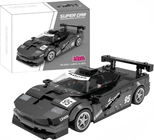 VizBrou Super Sportwagen Bausteine Set, McLareen F1 Retro Speed Champion Rennwagen Klemmbausteine Bausatz, 328 Teile Kompatibles LG Modell Super Auto Spielzeug für Erwachsene Kinder, Geschenk Dekor von VizBrou