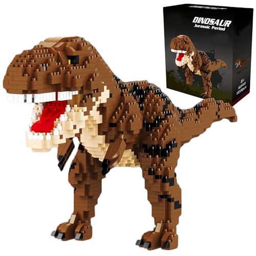 VizBrou T-Rex Dinosaurier Bausteine Bausatz, 1559 Teile Mikrobausteine Tyrannosaurus Rex Jurassic Dino Modell Spielzeug, Pädagogisches STEM-Geschenk für Jungen und Erwachsene ab 6 Jahren von VizBrou