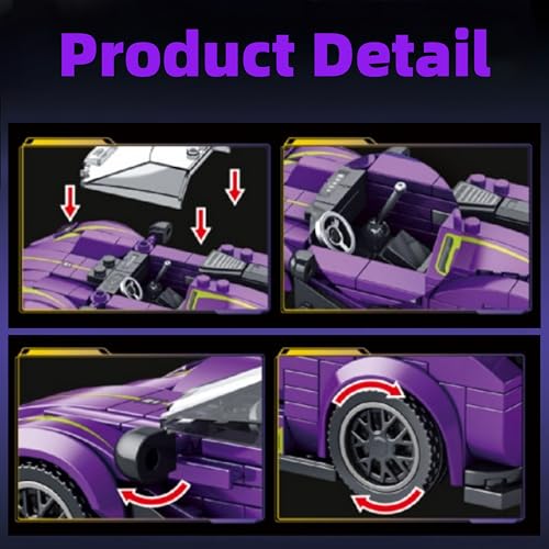 VizBrou Technik Speed Champions Sportwagen Bausteine Set, 331 Teile Technik Supercar Modell Bausatz, Konstruktions Spielzeug Auto-Kollektion STEM Geschenk für Kinder, Teens & Erwachsene, GMS1078 VizBrou Technik Speed Champions Sportwagen Bausteine Set, 331 Teile Technik Supercar Modell Bausatz, Konstruktions Spielzeug Auto-Kollektion STEM Geschenk für Kinder, Teens & Erwachsene, GMS1078 von VizBrou