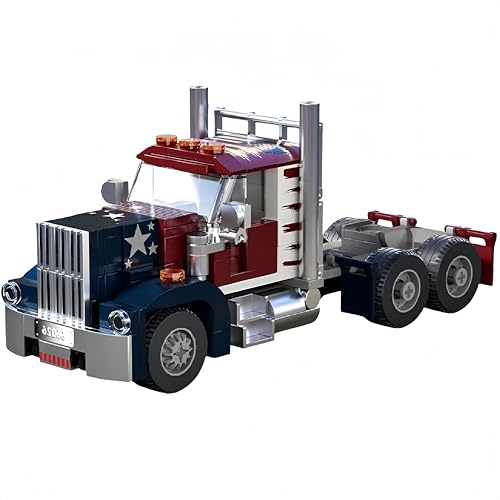 VizBrou Technischer Europäischer LKW Bausteine Bausatz, 268 Teile Fahrzeug Konstruktions Modell Spielzeug, DIY LKW Sammlerfahrzeug Geschenk für Kinder & Erwachsene ab 6+, 66026 von VizBrou