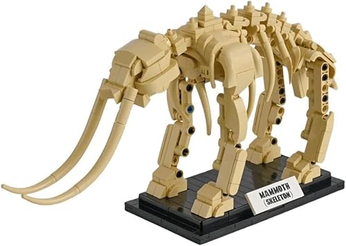 VizBrou Tier Elefanten Fossilien Bausteine, Dinosaurier Welt Schädel lemmbausteine Modell Kit, 437 Teile Mammut Dino Skelett Knochen Modell Spielzeug Geschenk Dekor Set für Jungen Kinder Erwachsene von VizBrou