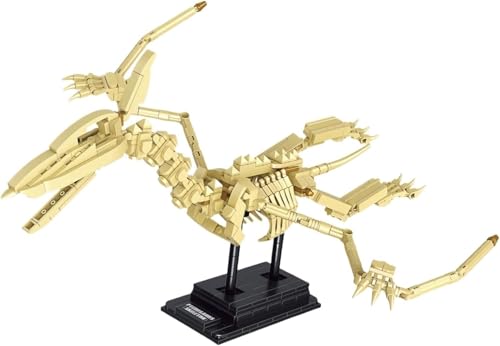 VizBrou Tier Fossilien Bausteine Set, Dinosaurier Welt Pterosaurier Schädel Klemmbausteine, 491 Teile Pterodactyl Dino Skelett Knochen Modell Bausatz Spielzeug für Kinder Erwachsene, Geschenk Dekor VizBrou Tier Fossilien Bausteine Set, Dinosaurier Welt Pterosaurier Schädel Klemmbausteine, 491 Teile Pterodactyl Dino Skelett Knochen Modell Bausatz Spielzeug für Kinder Erwachsene, Geschenk Dekor von VizBrou