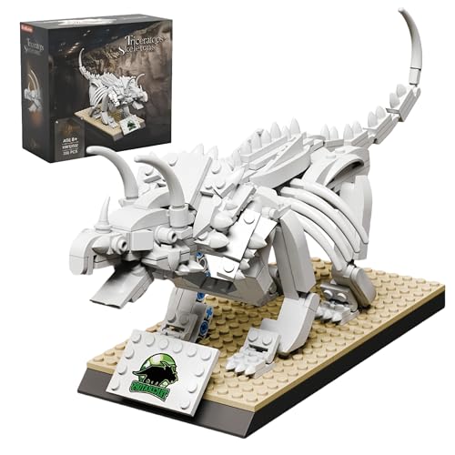 VizBrou Triceratops Dinosaurier Skelett Bausteine Bausatz, Jurassischer prähistorischer Dino Skelett Modell Spielzeug, Tier-Fossil Modellspielzeug für Jungen, Kinder und Erwachsene, 356 Teile VizBrou Triceratops Dinosaurier Skelett Bausteine Bausatz, Jurassischer prähistorischer Dino Skelett Modell Spielzeug, Tier-Fossil Modellspielzeug für Jungen, Kinder und Erwachsene, 356 Teile von VizBrou