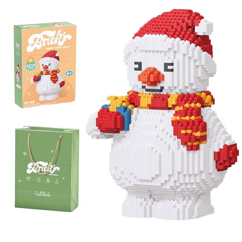 VizBrou Unativer Weihnachtsmann Bauklötze Set, festliches Ferien Modell Spielzeug mit Rentier, Weihnachtsbaum & Schneemann, DIY Winter-Szene Modell Bausatz für Kinder & Erwachsene, 2715 Teile von VizBrou