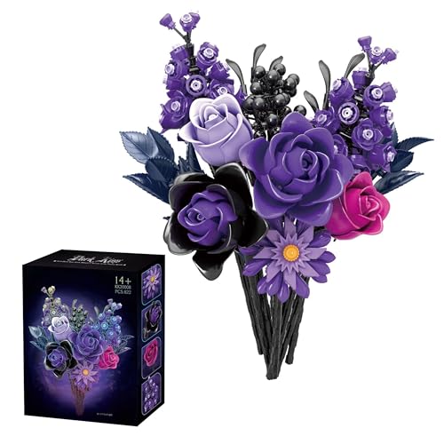 VizBrou Violetter Rosenstrauß Bausteine Bausatz, 822 Teile Künstliche Pflanzen Blumen Sammlung Set, Einzigartige Botanische Modell Spielzeuge als Deko für Geschenk zum Muttertag, Geburtstag VizBrou Violetter Rosenstrauß Bausteine Bausatz, 822 Teile Künstliche Pflanzen Blumen Sammlung Set, Einzigartige Botanische Modell Spielzeuge als Deko für Geschenk zum Muttertag, Geburtstag von VizBrou