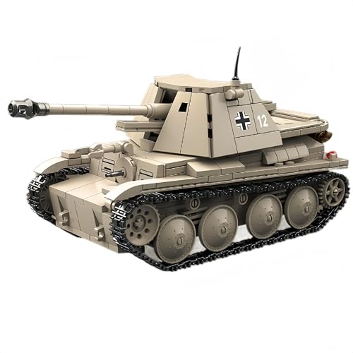 VizBrou Wolverine H Panzerjäger Tank Bausteine Bausatz, Armee Militär Sammelstück WWII Gepanzertes Fahrzeug Modellspielzeug für Geschichtsfreunde, Kreatives Geschenk für Kinder ab 6 Jahren, 661 Teile von VizBrou