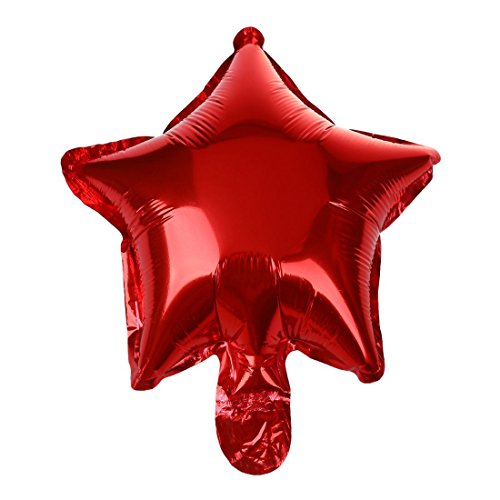 Vklopdsh 5 StüCke 10 Stern Aluminiumfolie Heliumballon für Hochzeitsgeschenk Geburtstagsballon Party Dekoration Aufblasbare Luftballons (Rot) von Vklopdsh