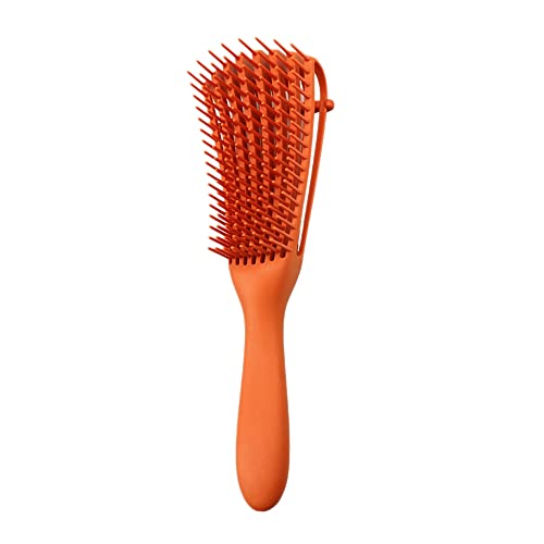 Vklopdsh Haarentwirrer Massage Kopfhaut Kamm 3A a 4C für lockiges Haar krauses gewelltes Haar Herren Salon Orange von Vklopdsh