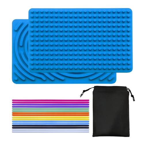 Vlecexs Sensorik Spielzeug, Sensorik Activity Board, Autismus Spielzeug mit Reisetasche und 20 Schnüren für Kinder ab 3 Jahr (Blau) von Vlecexs