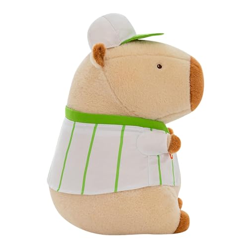 Vllold Capybara-Plüschtier, Capybara-Plüschtier | Süße Puppen-Kuscheltiere | Weiches gefülltes Capybara, kuscheliges Capybara-Puppen-Plüschspielzeug, Plüschkissen mit Baseballmütze, von Vllold