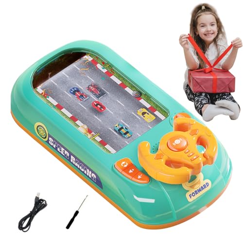 Vllold Kinder-Lenkrad-Spielzeug | Fahrsimulator Spielzeug Kinderautospielzeug,Multifunktionales musikalisches Fahrspielzeug, Rennwagenspielzeug, Lernspielzeug für 3-, 4-, 5- und 6-Jährige von Vllold