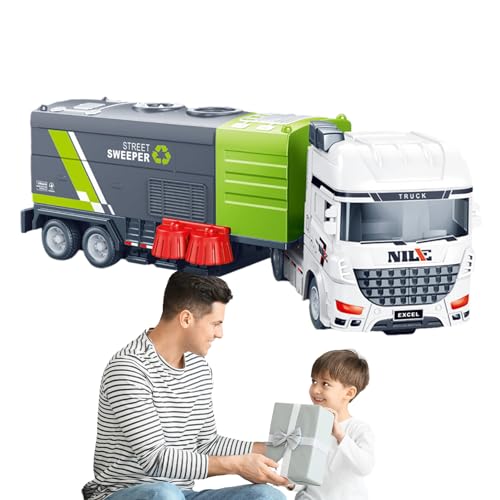 Vllold Sanitär-LKW,Realistisches Trägheitskehrmaschine-LKW-Spielzeug | Müllwagen-Spiel für Jungen, Mädchen, Kinder, Kleinkinder für Zuhause, Schule, Outdoor von Vllold