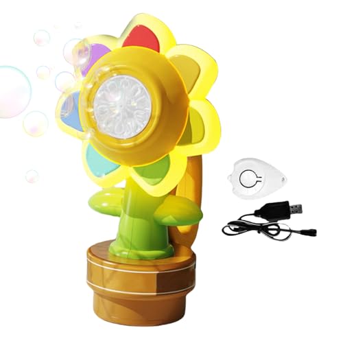 Vllold Seifenblasengebläsemaschine, Sonnenblumen-Blasen-Gebläsemaschine, wiederaufladbare tanzende Dekoration, Fernbedienung für Klassenzimmer, Zuhause, Wohnheim, Teenager, Männer und Frauen von Vllold