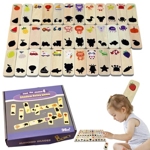 Vmiorzq Block Matching Game, Farbsortierspielzeug - Shadow Match Educational Holzlernspielzeug | Hirnteaser -Puzzlespiel, Formpaarungsblock für, Mädchen, Kinder zu Hause von Vmiorzq