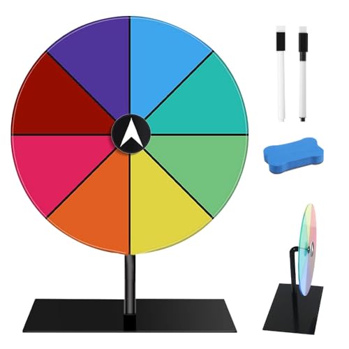 Vmxlso 20cm Glücksrad zum Drehen, 10 Slots Glücksrad zum Selbstgestalten, Gluecksrad Gluecksrad mit Ständer, Trocken Folienstift Abwischbar und Radiergummi, 8 Farben Glücksrad für Messen, Karneval Vmxlso 20cm Glücksrad zum Drehen, 10 Slots Glücksrad zum Selbstgestalten, Gluecksrad Gluecksrad mit Ständer, Trocken Folienstift Abwischbar und Radiergummi, 8 Farben Glücksrad für Messen, Karneval von Vmxlso