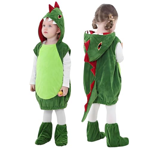 Vmxlso Dinosaurier Kostüm Kinder, Dino Kostüm Kinder Jumpsuit, Kostüm Dinosaurier Kinder mit Schuhüberzug, für 110-130 cm Jungen Mädchen, Karneval Kostüm Kinder Dino für Cosplay Party, Grün Vmxlso Dinosaurier Kostüm Kinder, Dino Kostüm Kinder Jumpsuit, Kostüm Dinosaurier Kinder mit Schuhüberzug, für 110-130 cm Jungen Mädchen, Karneval Kostüm Kinder Dino für Cosplay Party, Grün von Vmxlso