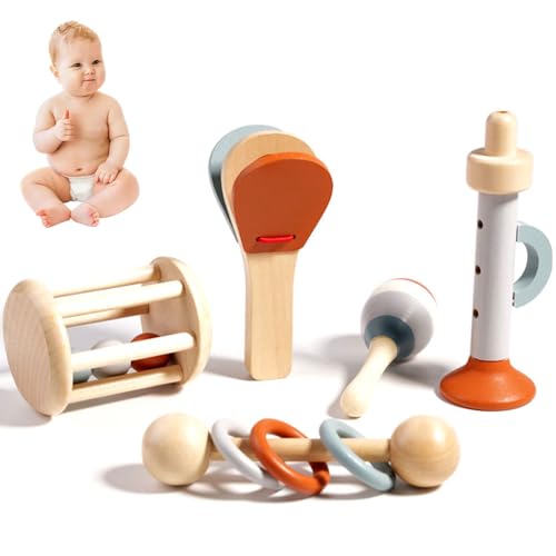 Vmxlso Musikinstrumente für Kinder ab 1 Jahr, 5 Stück Musikinstrumente Baby Holz mit Maracas Trompete Kastagnetten, Baby Musikspielzeug, Montessori Holzspielzeug Baby, Vorschulunterricht Pädagogisches Vmxlso Musikinstrumente für Kinder ab 1 Jahr, 5 Stück Musikinstrumente Baby Holz mit Maracas Trompete Kastagnetten, Baby Musikspielzeug, Montessori Holzspielzeug Baby, Vorschulunterricht Pädagogisches von Vmxlso