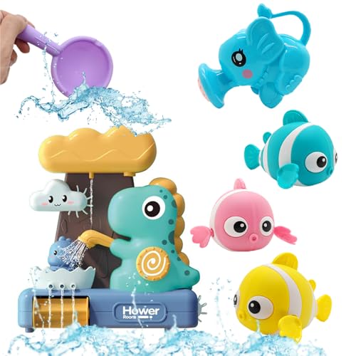 Vndnsy Baby-Badespielzeug, Dinosaurier-Badezimmer-Duschspielzeug, mit DREI Clownfischen und Elefanten-Duschspielzeug,Badespielzeug für 2 3 4 5 Jahre alte Jungen und Mädchen, Geschenk-Spielzeug-Set. Vndnsy Baby-Badespielzeug, Dinosaurier-Badezimmer-Duschspielzeug, mit DREI Clownfischen und Elefanten-Duschspielzeug,Badespielzeug für 2 3 4 5 Jahre alte Jungen und Mädchen, Geschenk-Spielzeug-Set. von Vndnsy