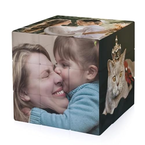 Custom Cube - Personalisiertes Fotopuzzle - Einzigartiges Fotogeschenk für Erinnerungen zum Muttertag, Geburtstag von Vniqloo
