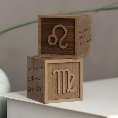 Personalisierter Holz-Babyblock, individueller Namenswürfel, Zwölf Sternzeichen-Thema, Geburts-Blumen-Thema, einzigartiges Geschenk für Neugeborene für frischgebackene Eltern, Babyparty Personalisierter Holz-Babyblock, individueller Namenswürfel, Zwölf Sternzeichen-Thema, Geburts-Blumen-Thema, einzigartiges Geschenk für Neugeborene für frischgebackene Eltern, Babyparty von Vniqloo